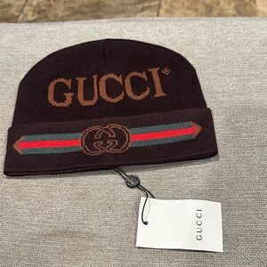 Dark Brown Logo Beanie size S